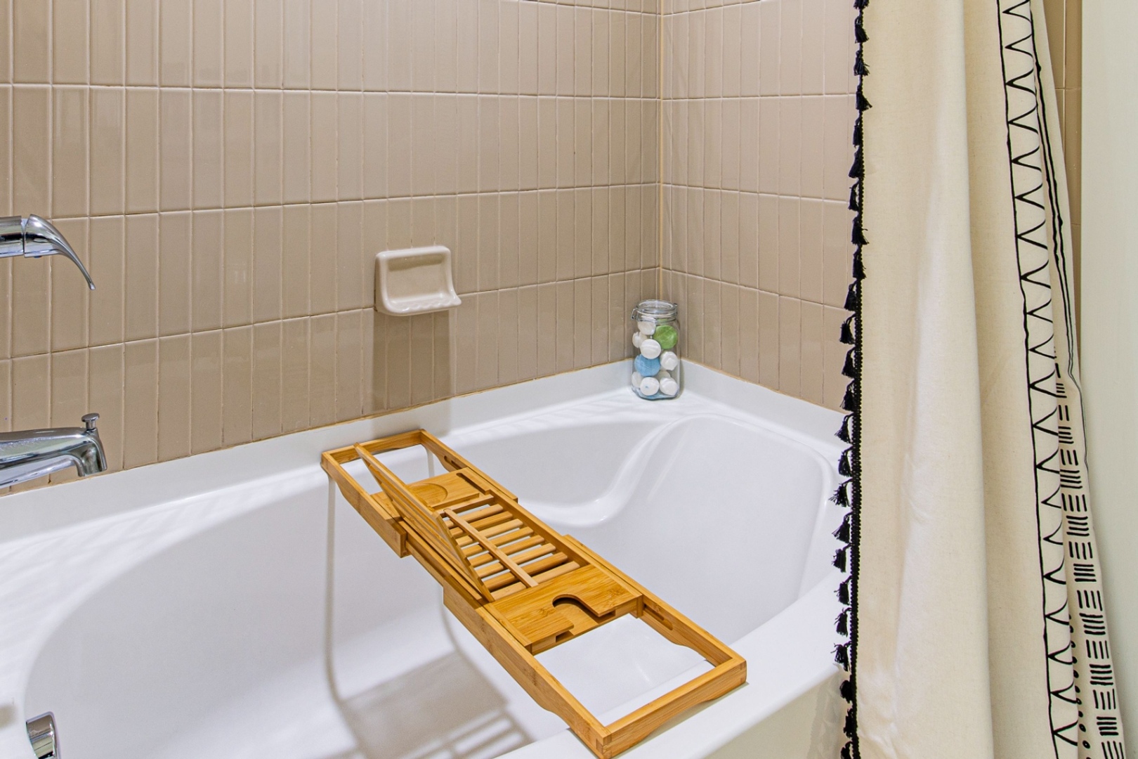 Modern bathroom with ample lighting