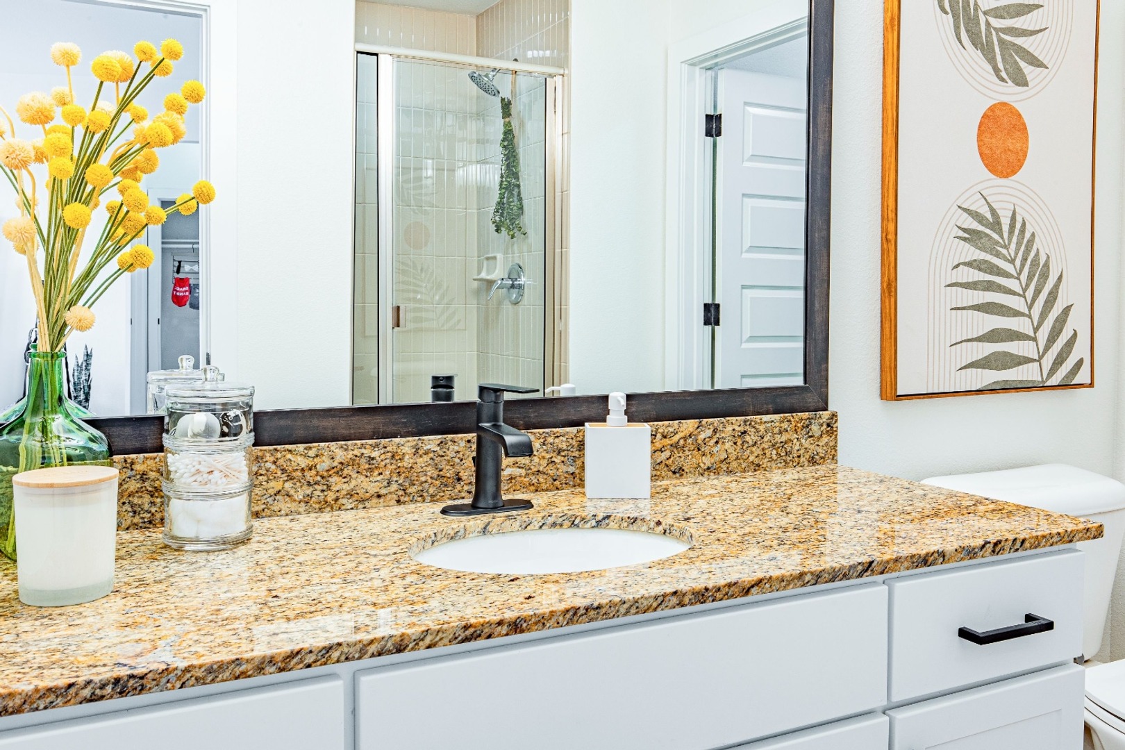 Modern bathroom with ample lighting