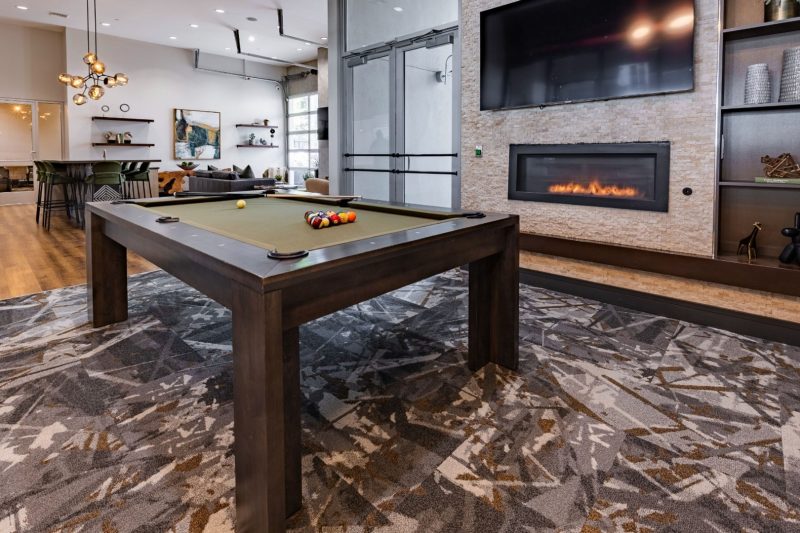 Clubhouse pool table in resident game room