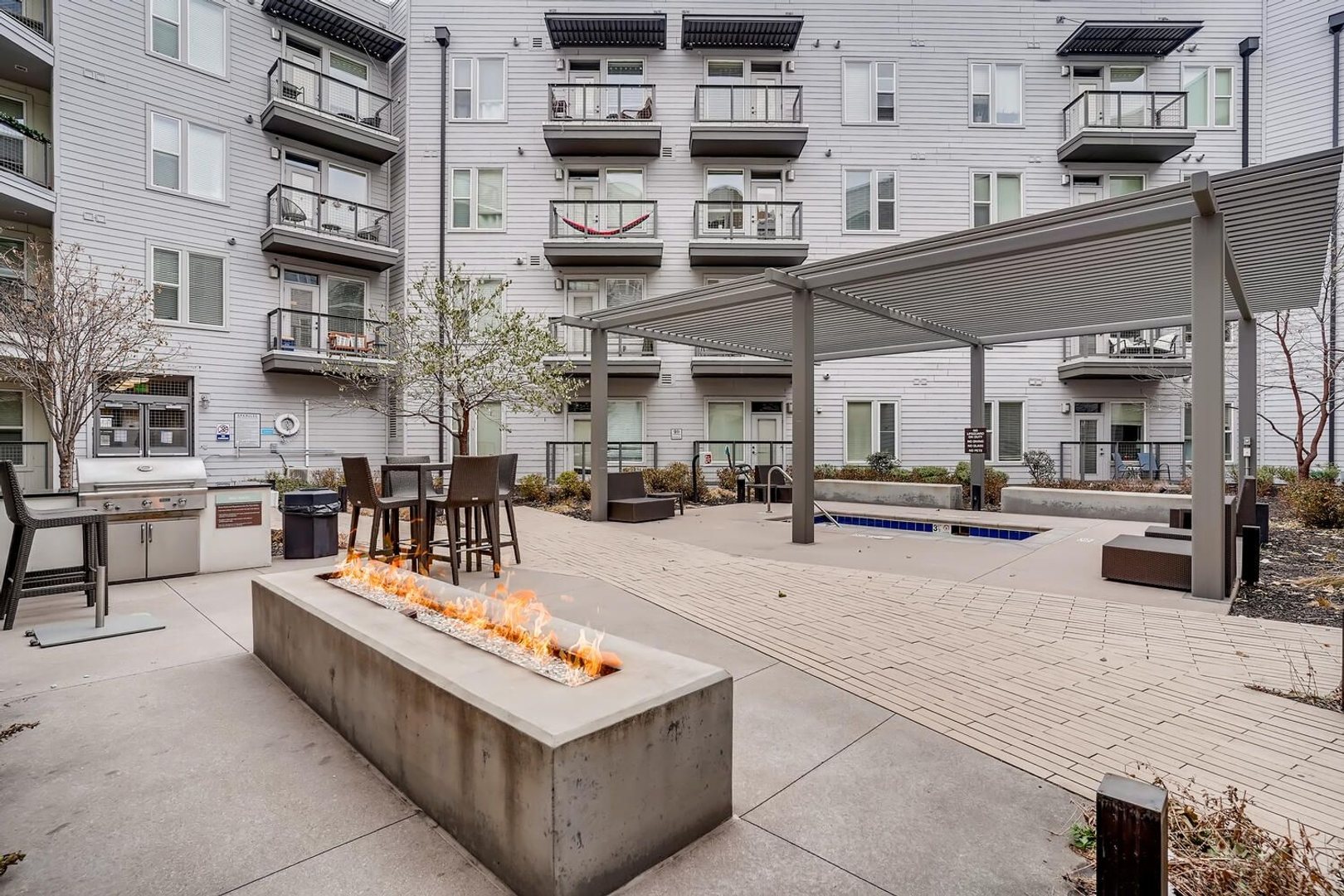 Community firepit area