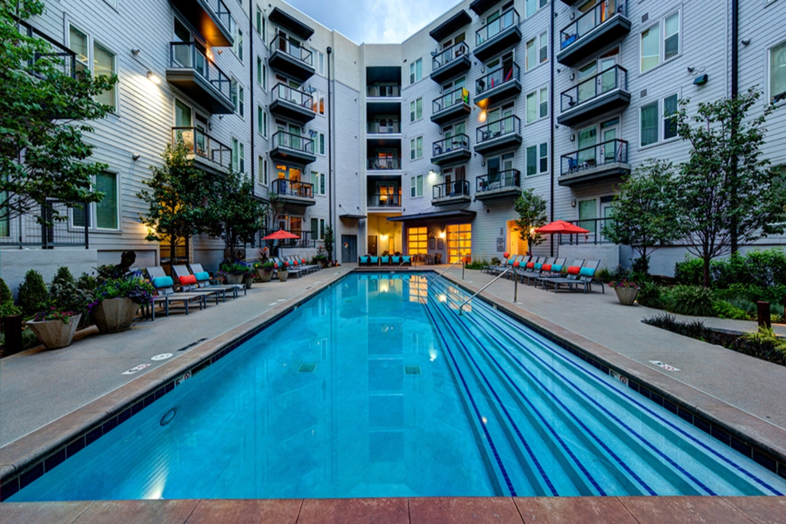 Pool and spa at Waterford Rino in Denver